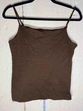 AYR High Nineties Square Neck Seamless Camisole Tank Top Brown Size M